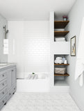 Carrara White Marble Mosaic Tile, CWMM3HEX-A, 2-3/4"X2-3/4" Hexagon, 11-3/4"X10-1/4"X3/8", Polished