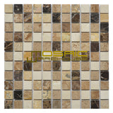 Marble Mosaic Tile, "Soul Collection", MM1203 - Breeze, Chip Size 1"X1", 12"X12", Polished