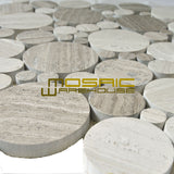 Marble Mosaic Tile, "Bolle Collection", MM 9102 - White Oak, 11"X11", Polished