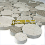 Marble Mosaic Tile, "Bolle Collection", MM 9102 - White Oak, 11"X11", Polished