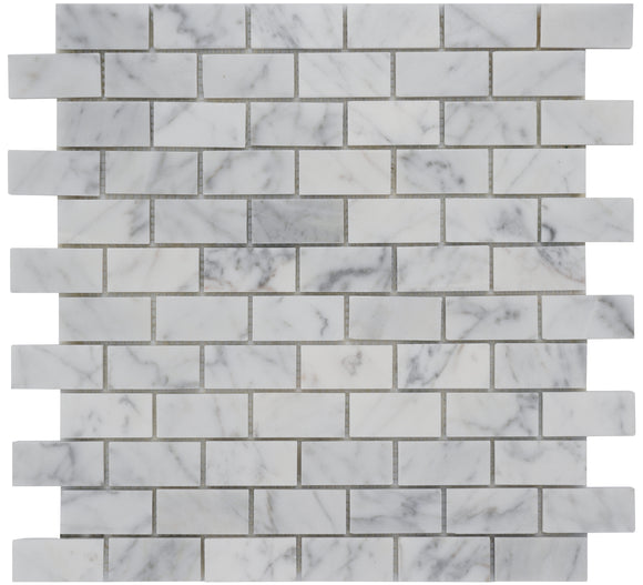 Carrara White Marble Mosaic Tile, CWMM0102-H, 1
