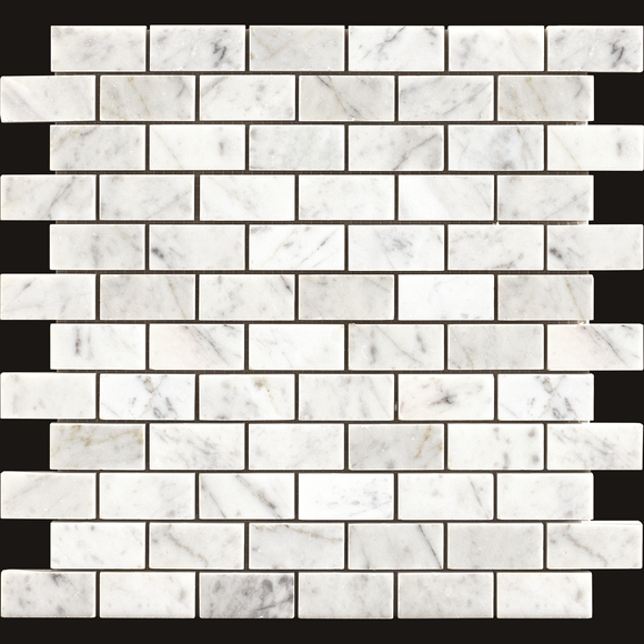 Carrara White Marble Mosaic Tile, CWMM0102, 1