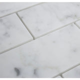 Carrara White Marble Mosaic Tile, CWMM0204 - 2"X4" Square, 12"X12", Polished