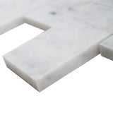 Carrara White Marble Mosaic Tile, CWMM0204 - 2"X4" Square, 12"X12", Polished