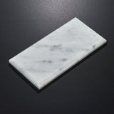 Carrara White Marble Field Tile, CWMT0306-B, 3"X6" Deep Beveled Subway Tile, Polished