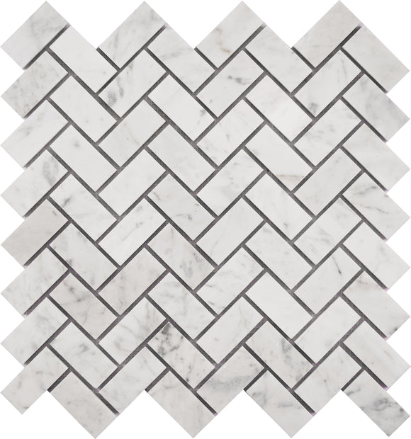 Carrara White Marble Mosaic Tile, CWMM1CRO, 1