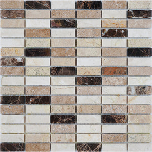 Marble Mosaic Tile, "Nevada Collection", MM 3202 - Rice, Chip Size 5/8"X2", 12"X12"X5/16", Polished