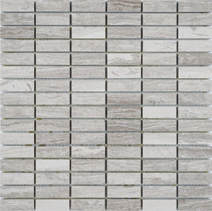 Marble Mosaic Tile, "Nevada Collection", MM 3203 - Willow, Chip Size 5/8"X2, 12"X12"X3/8", Polished