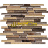 Crackled Glass and Stone Mosaic Tile, "Nature Collection", CGM 6106 - Sahara, 12"X12"