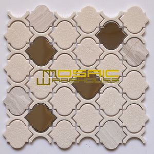 Crackled Glass, Stone, and Metal Mosaic Tile, "Colours Collection", CGM 8103 - Chrome, 12"X11"