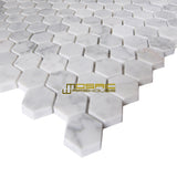 Copy of Carrara White Marble Mosaic Tile, CWMM1HEX-H, 1" Hexagon, 11-1/2"X11"X3/8", Honed