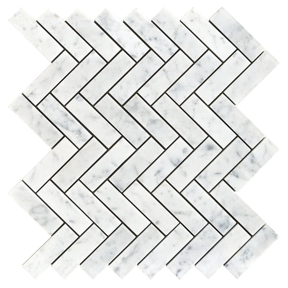 Carrara White Marble Mosaic Tile, CWMM3CRO-H, 1