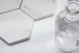 Carrara White Marble Mosaic Tile, CWMM3HEX-A, 2-3/4"X2-3/4" Hexagon, 11-3/4"X10-1/4"X3/8", Polished