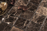 Emperador Dark Marble Mosaic Tile, EDMM0202 - 2"X2" Square, 12"X12", Polished