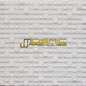 Glass and Stone Mosaic Tile, "Mini Teseo Collection", GM 2101 - Square, Chip Size 5/8"X5/8", 12"X12"