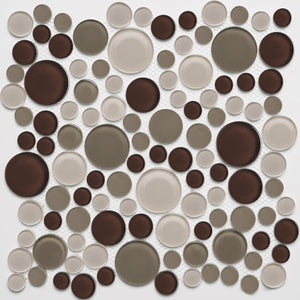 Glass Mosaic Tile, "Bubble Collection", GM 4103 - Frappuccino, 11"X11"
