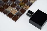 Glass and Stone Mosaic Tile, "Mini Teseo Collection", GM 6202 - Axinite, Chip Size 1"X1", 12"X12"
