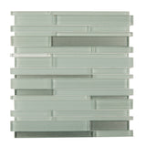 Glass Mosaic Tile, "Simply Color Collection", GTM 005- Key West, Mixed Strips, 12-1/2"X12"
