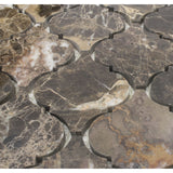 Marble Mosaic Tile, "Lantern Collection",  MM 9203 - Emperador Dark, Chip Size 3"X3", 12"X10-1/2", Polished
