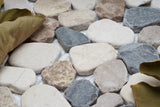 Marble Mosaic Tile, "River Rock Collection", MM 9504 - Canyon, Chip Size-Mixed Rounds, 12"X12", Tumbled