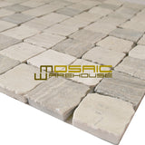 Marble Mosaic Tile, "Rabat Collection", MM 1102 - Patio, Chip Size 1-1/4"X1-1/4", 12"X12", Tumbled