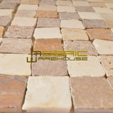 Marble Mosaic Tile, "Rabat Collection", MM 1103 - Barrio, Chip Size 1-1/4"X1-1/4", 12"X12", Tumbled
