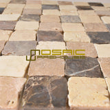 Marble Mosaic Tile, "Rabat Collection", MM 1104 - Plaza, Chip Size 1-1/4"X1-1/4", 12"X12", Tumbled