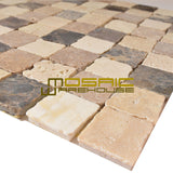 Marble Mosaic Tile, "Rabat Collection", MM 1104 - Plaza, Chip Size 1-1/4"X1-1/4", 12"X12", Tumbled