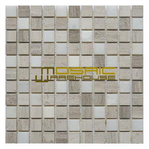 Marble Mosaic Tile, "Soul Collection", MM 1201 - Surge, Chip Size 1"X1", 12"X12", Polished