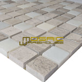 Marble Mosaic Tile, "Soul Collection", MM 1201 - Surge, Chip Size 1"X1", 12"X12", Polished