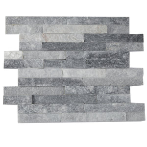 Split Face Interlocking Marble Tile, MM 5503- Alaska Gray, 14-1/4"x4, Natural Finish