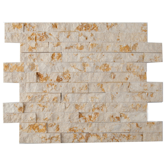 Split Face Interlocking Marble Tile, MM 5504- Egypt Gold, 14-1/4