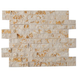 Split Face Interlocking Marble Tile, MM 5504- Egypt Gold, 14-1/4"x4, Natural Finish
