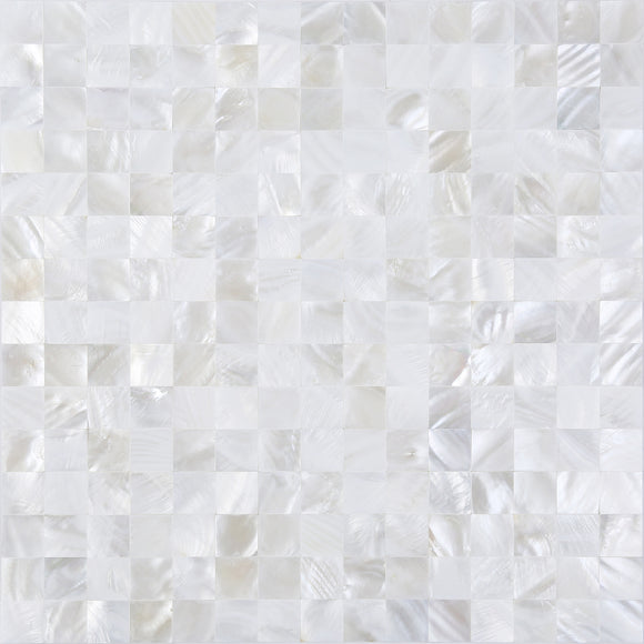 Peel and Stick 3D Wall Decor Genuine Mother of Pearl Shell Mosaic Tile, PSSM 101 - Super White, 12