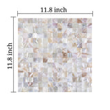 Peel and Stick 3D Wall Decor Genuine Mother of Pearl Shell Mosaic Tile, PSSM 102 - Natural White, 12"X12"X0.079"(2MM)