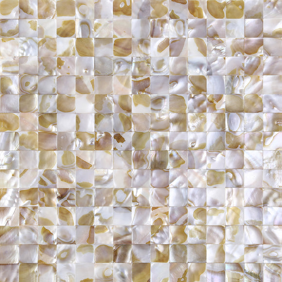 Peel and Stick 3D Wall Decor Genuine Mother of Pearl Shell Mosaic Tile, PSSM 103 - Oil Flower, 12