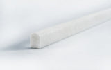 Thassos White Marble Molding, TWMT34PEN - Pencil, 12"X5/8"X3/4", Polished