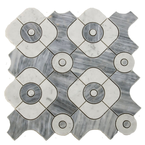 Waterjet Design Marble Mosaic Tile, WJM 1004 - Serene, 11