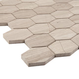 White Oak Marble Mosaic Tile, WOMMLHEX-H, 2-1/2"X2" Hexagon, 12"X11"X3/8", Honed